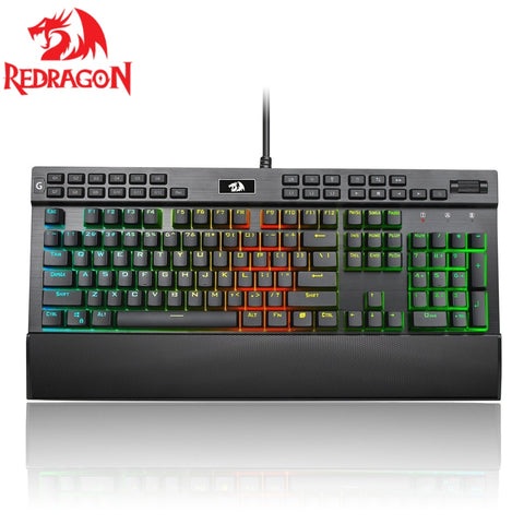 Redragon USB mechanical gaming keyboard ergonomic 131 Keys Programmable RGB